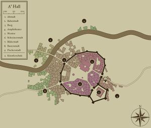 Stadtplan von A' Hall