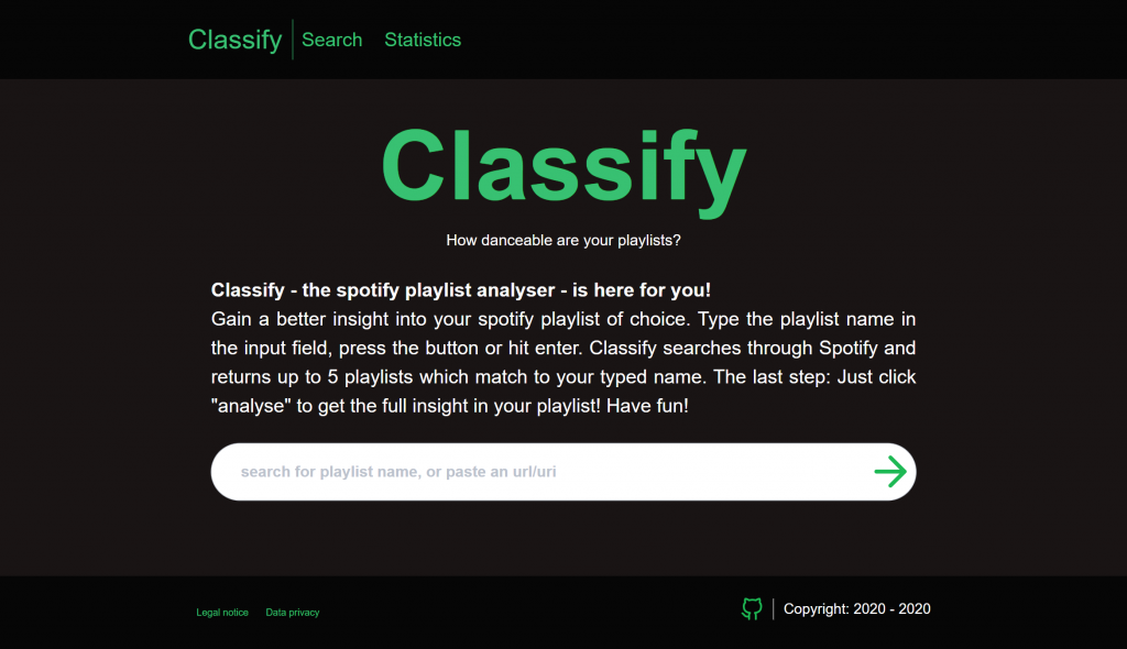 Der Spotify-Playlist-Analyser "classify"